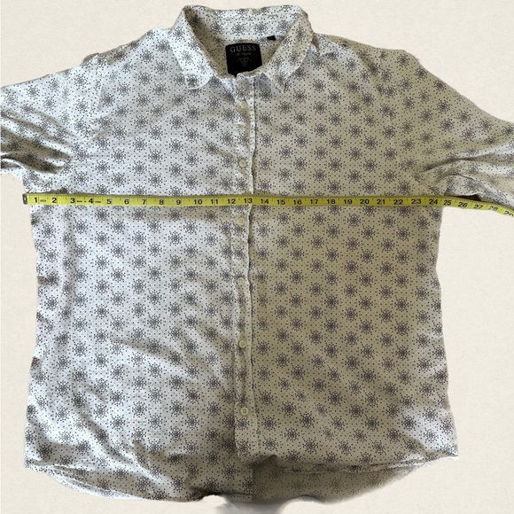 Guess Men’s Long Sleeve White Polka Dot Dress Shirt - Picture 3 of 9